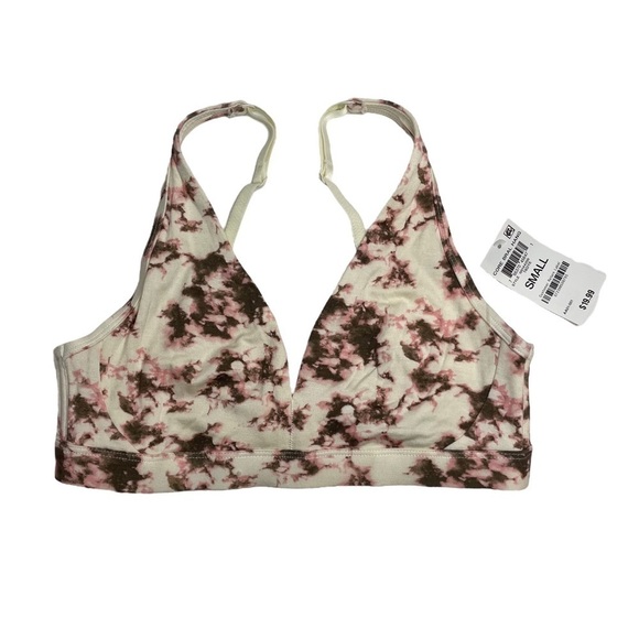 Alfani Essential Unlined Bralette Tie Dye Cream Pink Dark Brown Small New - Picture 1 of 6